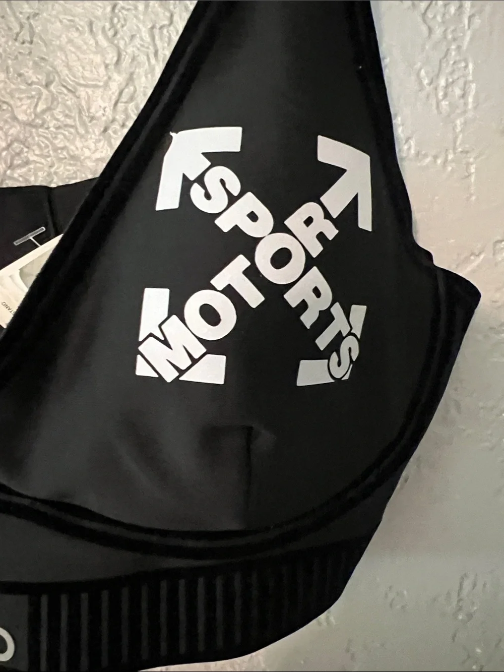 ALO Yoga Black Sports Bra with White Graphic Logo